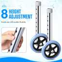 Tallew 4 Pack Universal Walker Wheels, 5 Inch Replacement Wheels for Seniors Walkers, 8 High Adjustment Replacement Feet Parts