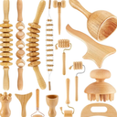 16-in-1 Wood Therapy Massage Tools Set Maderoterapia Kit Therapy Tools for Body Sculpting Muscle Pain Relief Lymphatic Drainage Women Face Wood Roller Fascia Massage