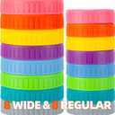 BOOMIBOO [16Pack] Intended For Mason Jar Lids, Wide Mouth & Regular Mouth, Canning Lids, Plastic - Leak-Proof