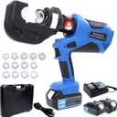 Electric Hydraulic Crimping Tool, 120Kn Output Rechargeable Hydraulic Crimper, For Cu/Al Terminal, Electro-Pneumatic Welding Tool With 13 Dies, EZ-400