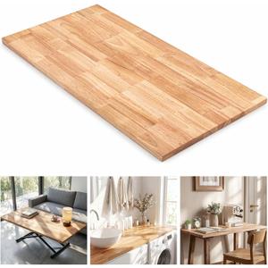 Geetery 48" x 25" x 1.2" Butcher Block Countertop, 4ft DIY Solid Wood Desk Table Top, 1.2'' Thick Waterproof Countertop, Wooden Work Bench Top for Kitchen Island Living Dining Office Workbench