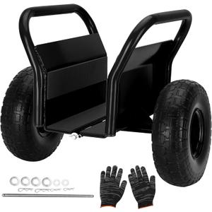 Heavy Duty Panel Dolly, All-Terrain Slab Dolly with 1000 LB Weight Capacity,10" Solid Rubber Tires and Two Handles - Ideal for Moving Heavy Drywall Sheets and Doors (Black)