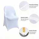 100 Pcs White Folding Chair Cover Washable Removable Universal Fitted Chair Cover Protector for Wedding Party Banquet Holidays Celebration Decoration Chair Covers