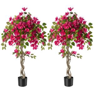 Datietiao 2Pack Artificial Bougainvillea Tree, 4FT Faux Bougainvillea for Indoor Outdoor Decor, Lifelike Bougainvillea Artificial Flowers Plant for Office, Front Porch, Living Room & Patio