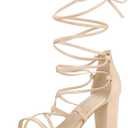 Perphy Strappy Strap Lace Up Chunky Heel Sandals for Women, Size 9