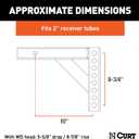 Curt Manufacturing 17120 Adj Hitch Bar 12 in X 5 625 in W/8 875 in Rise