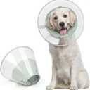 Supet Upgraded Dog Cone with Soft Liner, 20% Lighter Plastic Elizabeth Collar After Surgery to Stop Licking, for Spay Neuter Skin Problems Recovery, for Active Dogs(Green,L)