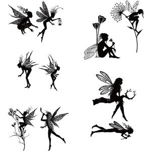 5pcs Stamp Jungle Fairy Girl Forest Cabin Clear Stamps for Card Making Scrapbooking Paper Crafts Handmade Embossing Stencil Photo Album Decor Template DIY Seal