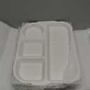 TOPZEA 4 Pack Divided Dinner Trays, Ceramic Serving Platter Dinner Plates with 4 Compartments Partition Fast Food Lunch Tray for Portion Control, Fondue Plates with Vinegar Sauce Dish