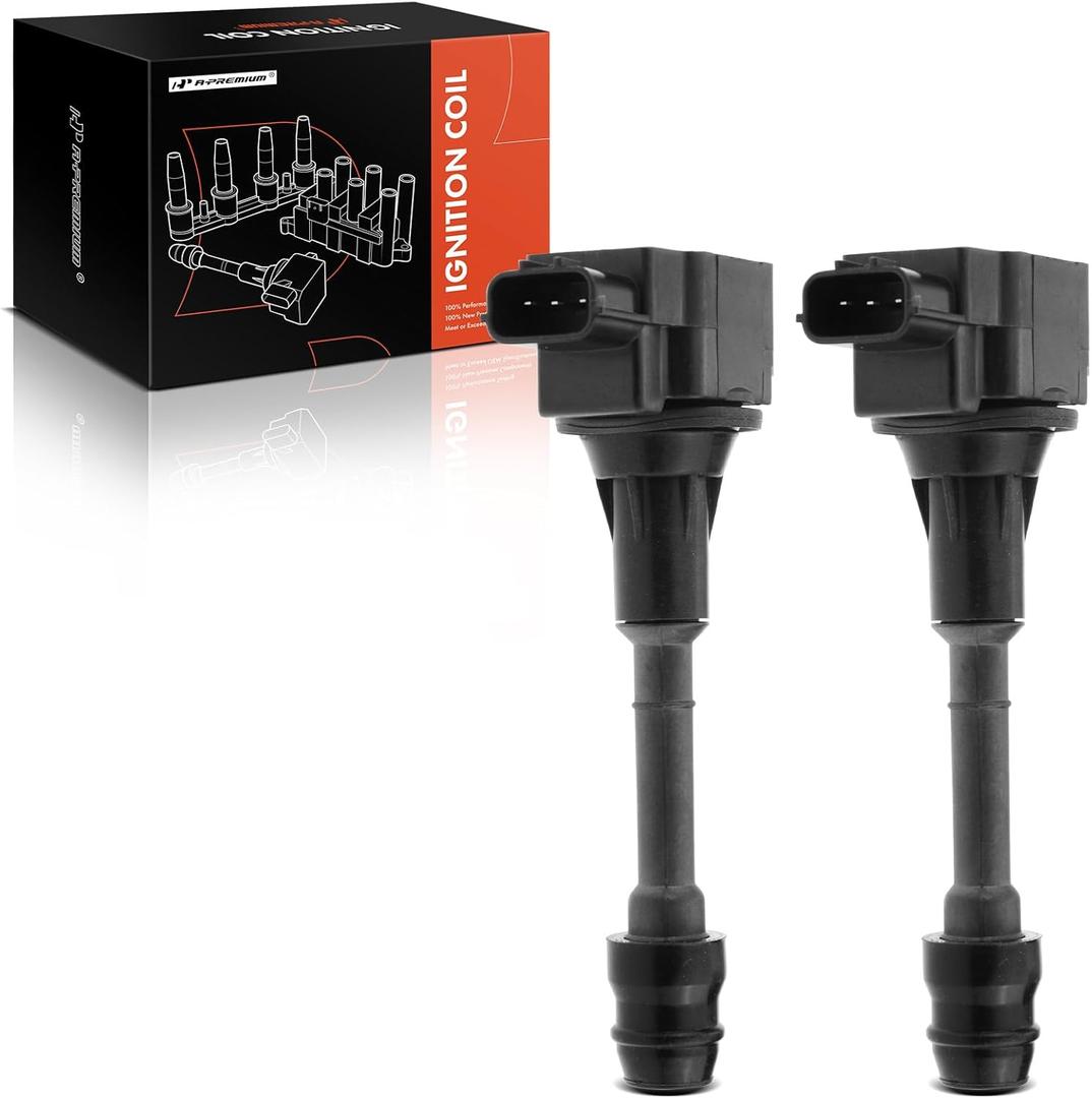 A-Premium Engine Ignition Coil Packs Compatible with Nissan Sentra Altima 2002-2006 X-Trail 2002-2007 2010-2013 I4 2.5L 2-PC Set