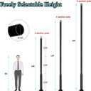 Street Light Pole 16ft Tall - Black Outdoor Adjustable Metal Street Lamp Post for Lights with Rebar Cage and Expansion Bolt