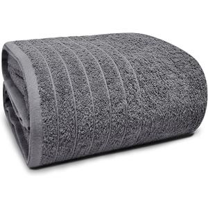 Tens Towels Pack of 1 Jumbo Bath Sheet 40 x 80 Inches, Extra Large & Light Weight, Quicker to Dry, 100% Cotton, Super Soft & Absorbent, Perfect to Wrap Yourself in, Dark Grey