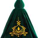 Girls Anna Velet Cape Hooded Cloak Kids Play Cape Dress up Costume (5-7Years, Green)