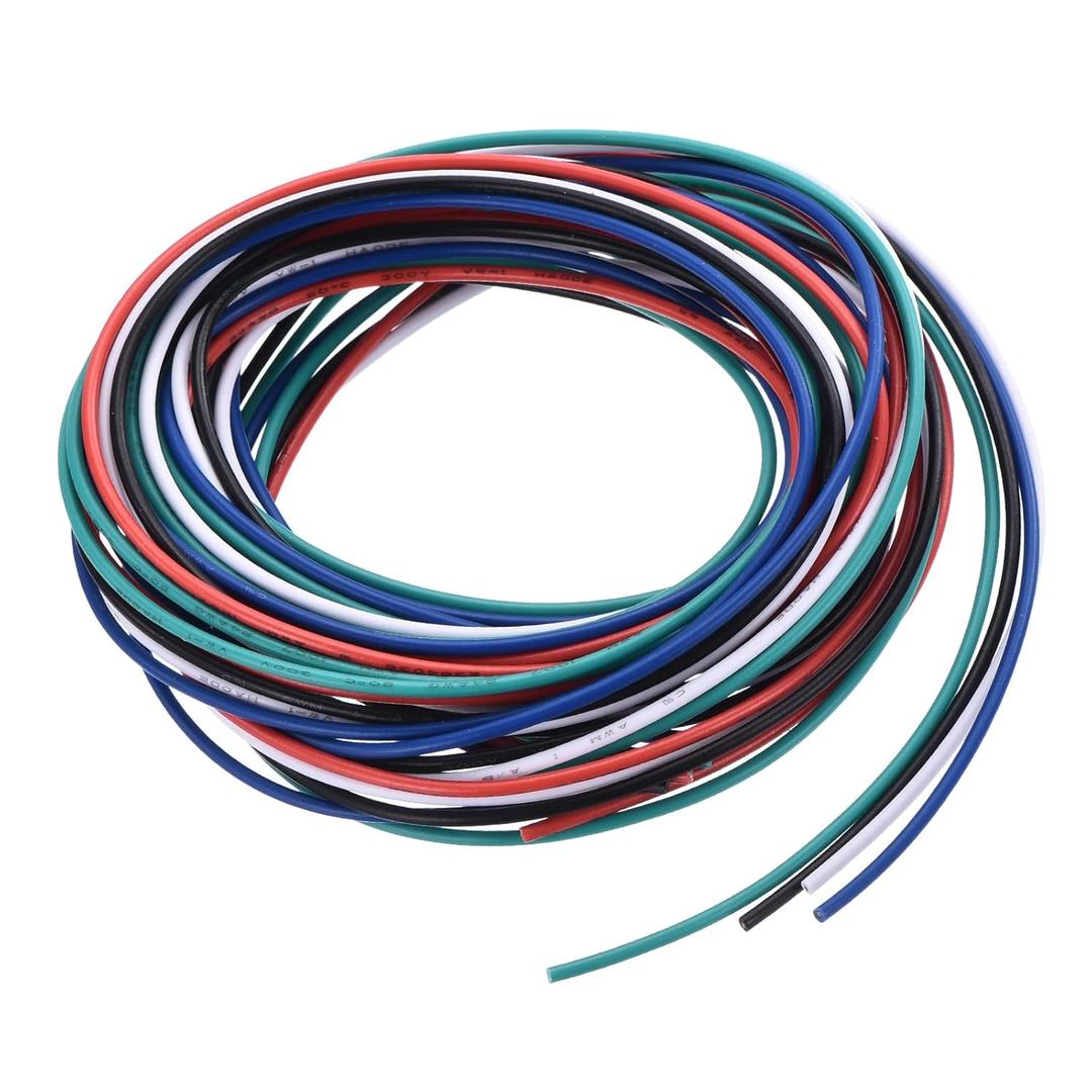 MECCANIXITY 24 Gauge PVC Hookup Wire 1.5m/5ft 24AWG Flexible Electrical Wire UL1007 Tinned Copper Stranded 5 Color, 1.5mm Dia for Model Aircraft Electric Appliances Internal Connect