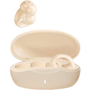 Open Ear Headphones Wireless Bluetooth Ear Clip Bone Conduction Headphones Bluetooth Clip On Headphones Earclip Wireless Bluetooth Bone Conduction Earbuds Earphones Head Set Bone Ear Buds Nude
