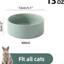 Havniva Cat Water Bowl Set of Two, 5.1 Ceramic Cat Food and Water Bowl Whisker Friendly Pet Water Bowls for Indoor Cats, Wide Kitten Dish Relieve Whisker Fatigue Non Slip Cat Feeder
