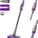 Dual Roller Cordless Vacuum Cleaner, 28Kpa Powerful Cordless Stick Vacuum Cleaner, 360 Flexible Glides, Max 45min Runtime, Rechargeable Lightweight Vacuum Cleaners for Home Pet Hair Hard Floor (Purple)