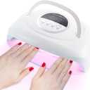 320W UV LED Nail Lamp, Professional UV Nail Dryer Light with 84Pcs LED Beads, Fast Gel Curing 4 Timer Setting Auto Sensor, Portable Handle Gel Polish for Salon and Home Nail Art Tools