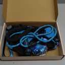 No Pull Dog Harness, Collar & Leash Set with Retractable Dog Seat Belt, Collapsible Dog Bowls and Poop Bag Dispenser - Ideal for Training, Walking, Hiking - Fits Small to Large Dogs(Blue-M)