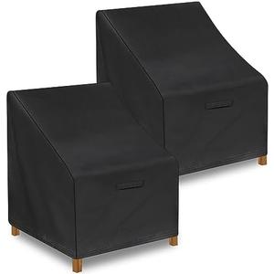 Outdoor Chair Covers Waterproof 2 Pack, High Back Patio Chair Covers for Outdoor Furniture Cover, Stacking Chair Cover Anti-UV, Snow Dust Wind-Proof, Patio Furniture Covers 32"×37"×36"