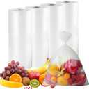 12" x 20" Clear Plastic Produce Bag on a Roll, Food Storage Bags for Vegetables, Bread, Fruits and Meat, Easy To Tear, Continuous Roll- 350 Bags/Roll - [4 Rolls]