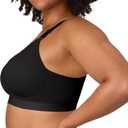 Playtex Women's Wireless Bra, Breathable Smoothing Bras for Women, Moisture-Wicking, Adjustable Straps (Black), 36DD