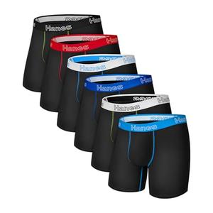 Hanes Men's Boxer Cotton Stretch Moisture-Wicking Multi-pack Underwear Brief, Black - 6 Pack, S