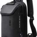 BANGE Anti theft Sling Backpack with Lock, Men's Sling Bag for Men, Shoulder Crossbody Backpack with USB Charging Port for Men and Women
