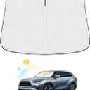 Canvcle Windshield Sun Shade for Toyota Highlander 2020-2025 2026 Accessories Thicken 6-Layer Front Window Sunshade Cover Sun Visor Protector Foldable Block UV Rays Keep Vehicle Cool
