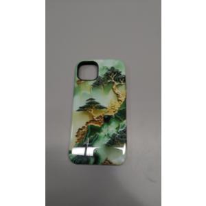 LUHOURI for iPhone 14 Plus Case,Wireless Charging Compatible,Dual-Layer - Soft Silicone Inner + Hard Outer Shell,Cute Wildflower Design,Protective Phone Cover for Women - Gold Inlaid Jade Carving