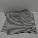 jinchan Linen Kitchen Curtains 24 Inch Length Striped Tier Curtains Ticking Stripe Small Drapes for Living Room Bathroom Cafe Small Window Farmhouse Rustic Pinstripe Rod Pocket 2 Panels Blue