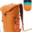 Blue Quartz Hiking Backpack 30L Lightweight Packable Backpack for Travel, Water Resistant Foldable Daypack for Women Men, Orange