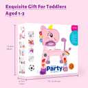 4 in 1 Toddler Basketball Hoop & Soccer Goal, Kids Sports Toy for 1 2 3 Years Old Girls Boys, Baby Toy with Sound & Light, Birthday Gift for 12-18 Months, Pink