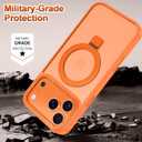 Lamcase for iPhone 17 Pro Max Case,with Magnetic Invisible Stand [Military Drop Protection] [Compatible with MagSafe] Shockproof Slim Translucent Anti-Slip with 2 Screen Protector,Orange