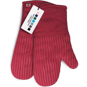 Big Red House - Silicone Oven Mitts - Red Set of 2-12.5" - Heat Resistant to 536 F / 280 C Kitchen Gloves - Professional Grade Protection Hot Cooking Baking