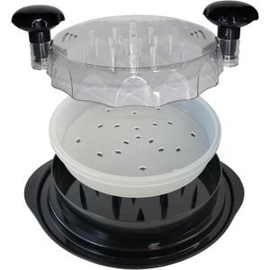 Chicken shredder large with removable insert chicken breast and other meat shredder tool twist, hand operated twist to shred chicken beef pork or lettuce working built in non slip solution (Black)