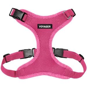 Voyager Step-in Lock Pet Harness - All Weather Mesh, Adjustable Step in Harness for Cats and Dogs by Best Pet Supplies - Fuchsia, M