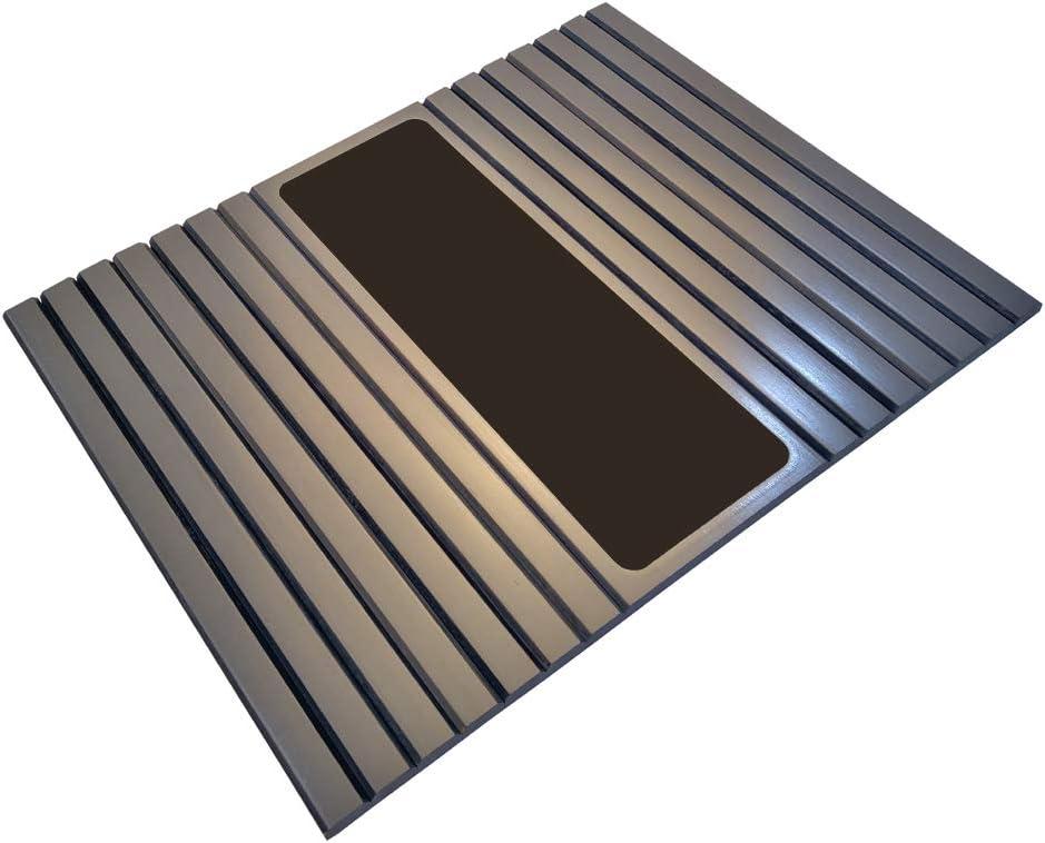 U/R Bamboo Wood Sofa Arm Tray for Couch, Flexible Sofa Tray, Couch Arm Table, Perfect for Drinks, Snacks, Remote Control or Phone, Grey Color