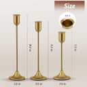 Brass Gold Candlestick Holders, Metal Taper Candle Holders Set of 6, Vintage Modern Candle Sticks Holder Decor for Table Centerpiece, Fireplace Mantel Wedding Housewarming Gift, Candlelit Dinner Dcor