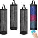 4 Pcs Plastic Bag Holder for Grocery Bags, Hanging Storage Bags Plastic Mesh Bags Dispenser Organizer Trash Bags Grocery Shopping Bag Holder for Home And Kitchen