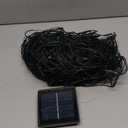 Solar LED Net Lights 9.8 x 6.6Ft, 200 LEDs Net Mesh Lights, Solar Outdoor Bush Mesh Light Dark Green Cable with 8 Modes for Trees Bushes Garden Yard Decoration - Warm White