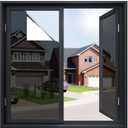 rabbitgoo One Way Window Privacy Film Window Tint for Home, Reflective Mirror Sun Blocking Heat Control UV Protection See Out Not in Office Door Covering, Black Silver, 35.4 in X 32.8 Feet
