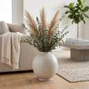 White Ceramic Vase, 12.5 Inch