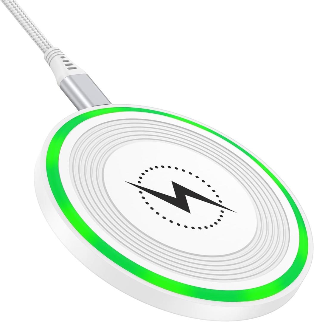 15W Fast Wireless Charging Pad Charger Mat for Samsung Galaxy S25 Ultra S25 Plus S25 S24 S23 Ultra, iPhone 16 Pro Max 15 Pro Max, Wireless Phone Charger Station for Pixel 9/9 Pro XL/8a/8 Pro/8/7 Pro