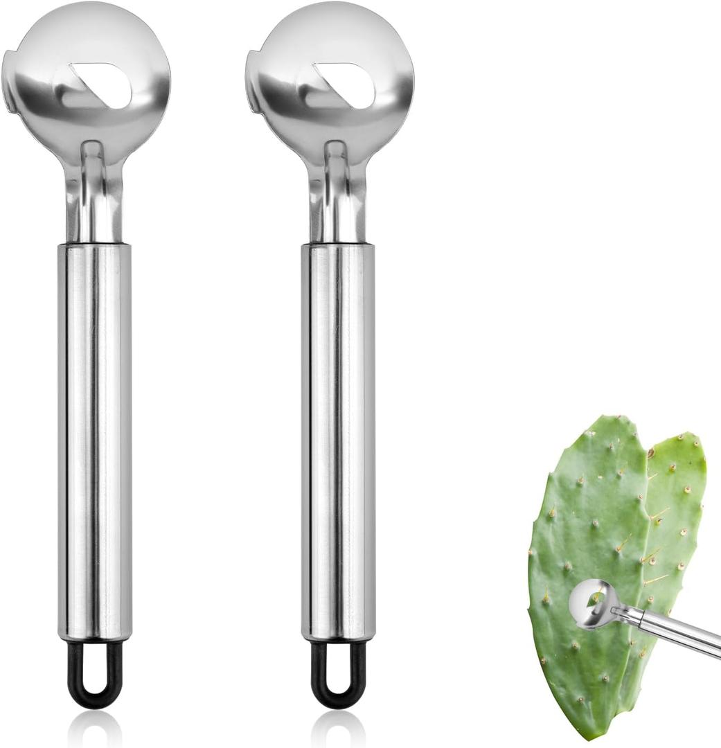4 x 2pcs Spoon Cactus Peeler, Stainless Steel Cuchara Pelador de Nopales Multi-Function Pelador de Nopales Cactus Peeler Tool Chinese Noodle Cutter for Kitchen Gadgets Accessory