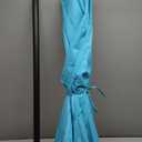 Tempera Striped Patio Umbrellas Outdoor Table Market Umbrellas with Crank & Pust Button Tilt|Auto-Tilt, 8 Steel Ribs, High Color-Fastness Canopy (Turquoise)