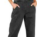 luvamia Women's Casual Stretch Adjustable Denim Bib Overalls Jeans Pants Jumpsuits (X-Large, A3 Iconic Black)
