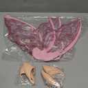 2 Set Glitter Fairy Wings with Elf Ears Butterfly Wing Mum Daughter Halloween Fairy Costume for Girl Women (Pink)