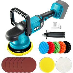 Cordless Car Polisher, 6 speeds Brushless Motor Handle Car Waxer with 150mm Work Disk, Compatible with MAKITA 18V Batteries (Battery Not Included)