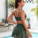 Blooming Jelly Womens High Waisted Bikini Set Gold Metal Two Piece Swimsuits Tummy Control Tie Knot 2026 Bathing Suits (Green, M)
